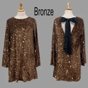 Bow Back Sequin Dress