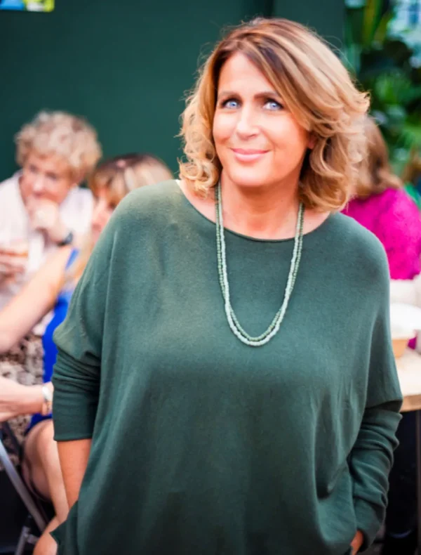 Cashmere Mix Round Neck Knit in Shades of Green