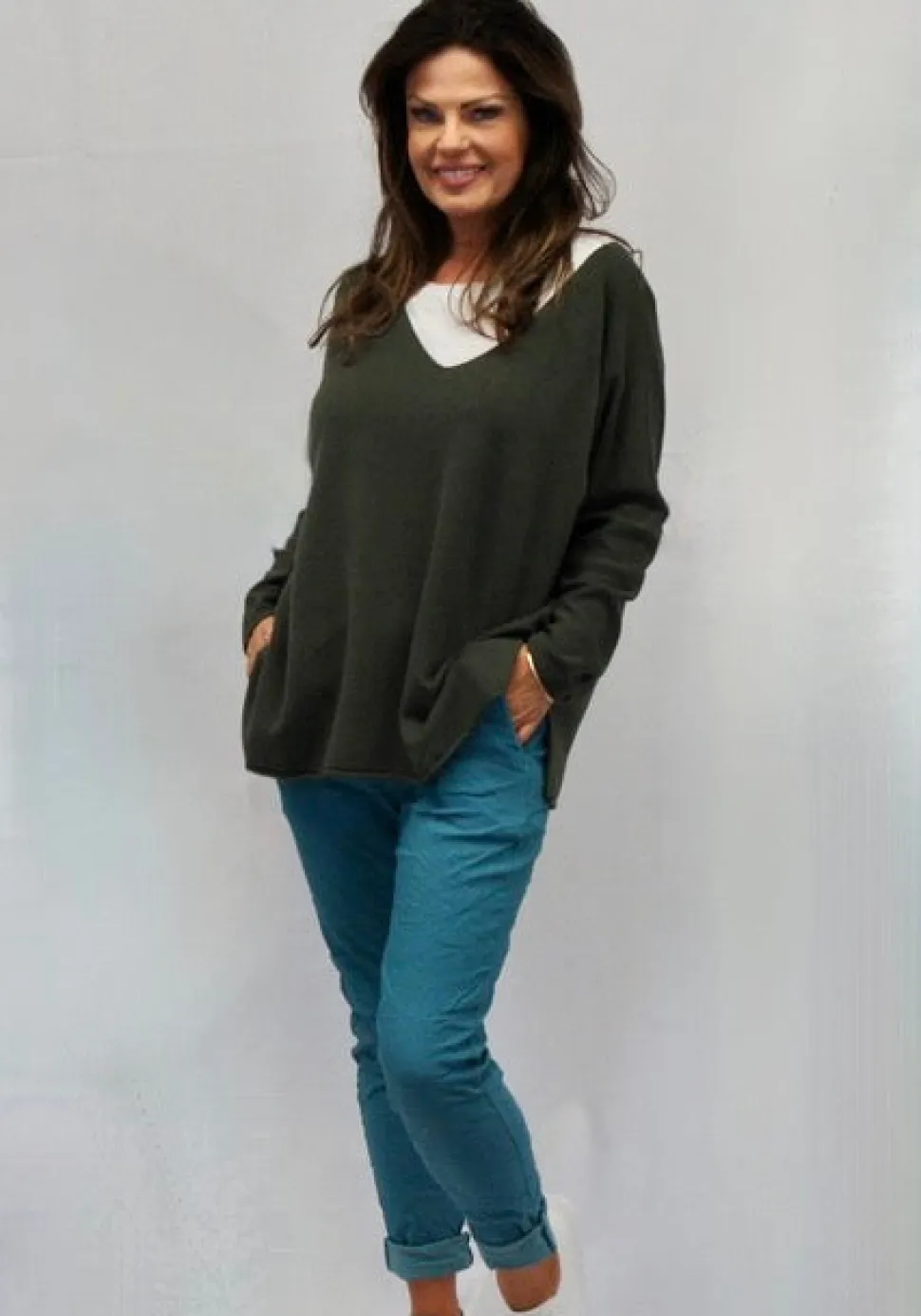 cashmere_mix_v_neck_knit__2-3.webp Cashmere Mix V Neck Knit in Shades of Green