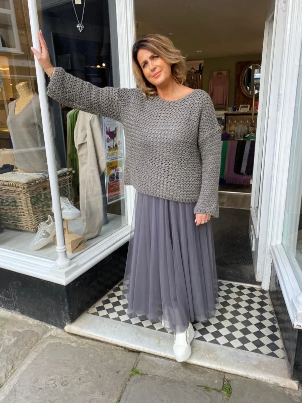 Chunky Slash Neck Knit