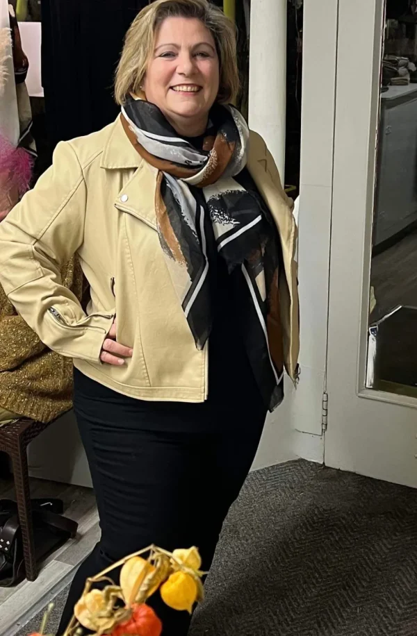 Gunilla 7 Faux Leather Jacket in Sand