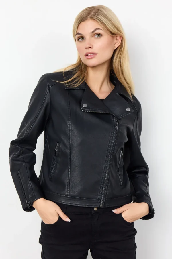 Gunilla 7 Faux Leather Jacket in Sand