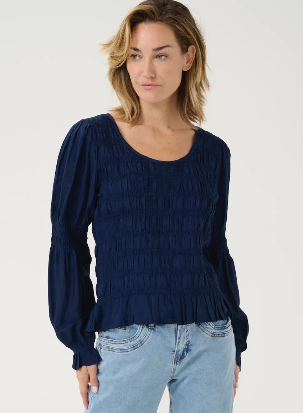 henva_long_sleeve_blouse__1.webp Henva Long Sleeve Blouse in Navy