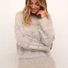 Jadie Knit Pullover in Lake Blue Stripe