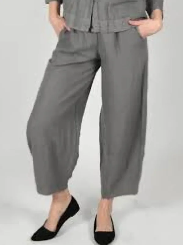 Linen Lantern Pants in Aluminium