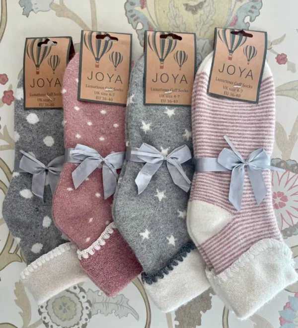 Luxurious Cuff House Socks in Tiny Dots