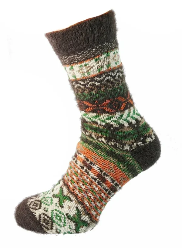 Luxurious Mens Nordic Patterned Wool Blend Socks