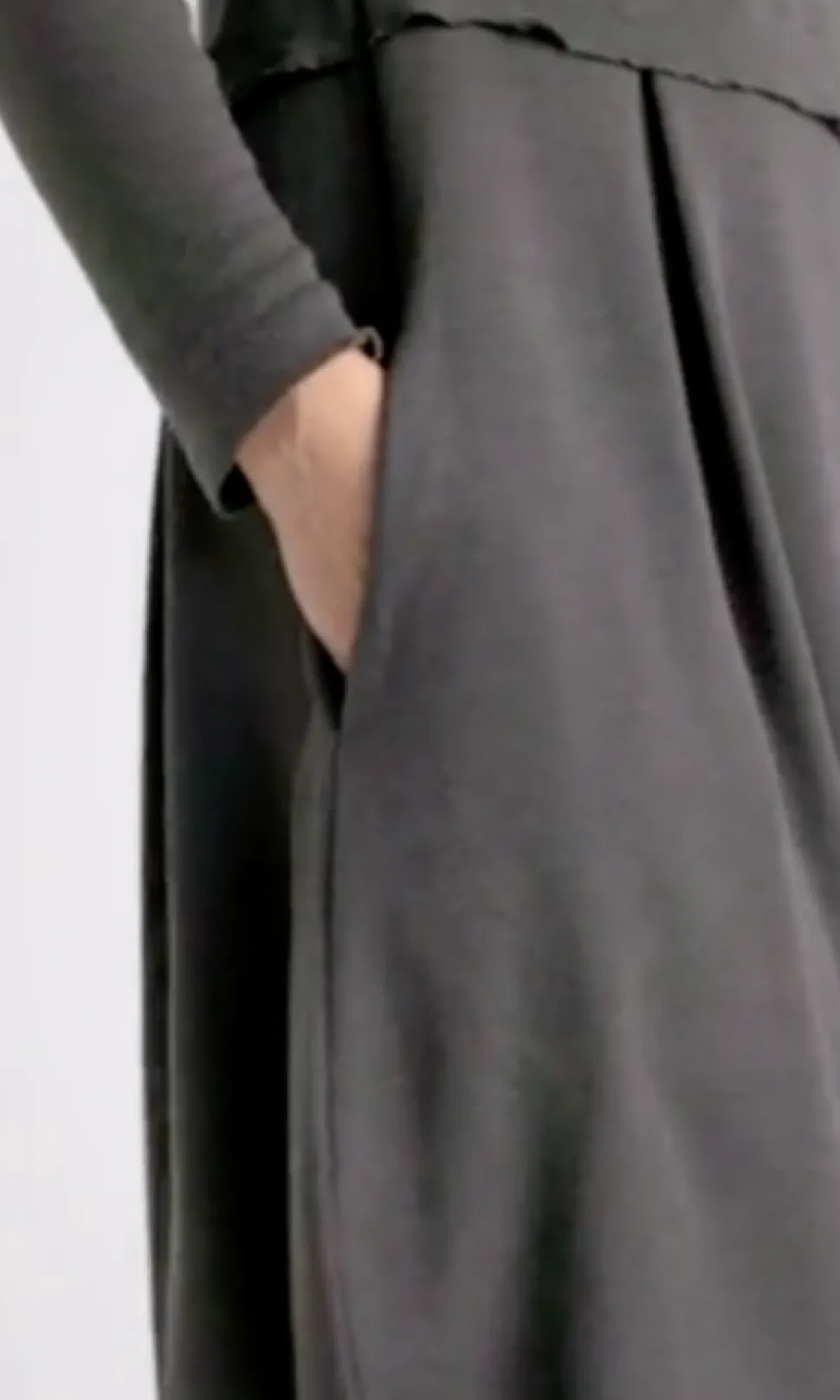 merino_wool_long_blusbar__8.webp Merino Wool Long Blusbar Dress with Pleats & High Neck in Elephant Mel