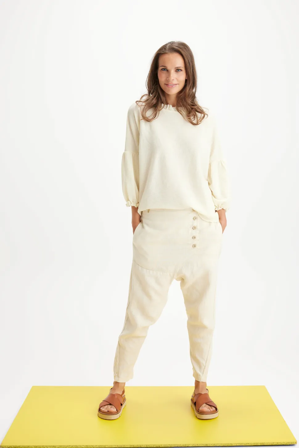 merino_wool_ruffle_neck_w_9.webp Merino Wool Ruffle Neck Wide Top in Indigo Blue and Earth Brown