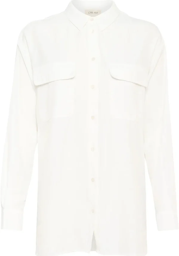 Nola Breast Pocket Shirt in Snow White