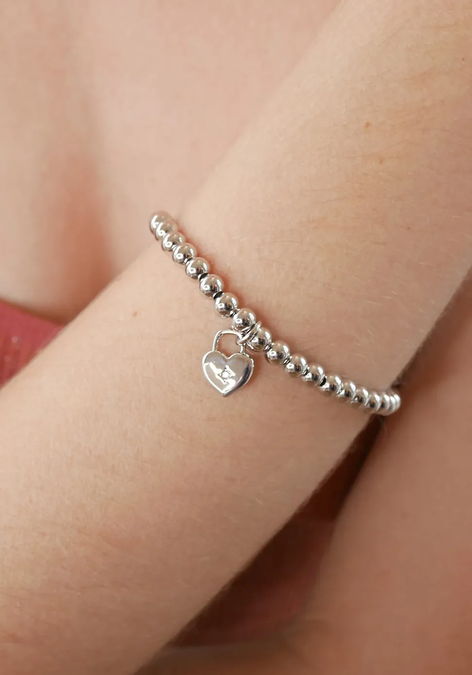 padlock_heart_elasticated_1.webp Padlock Heart Elasticated Plated Bracelet