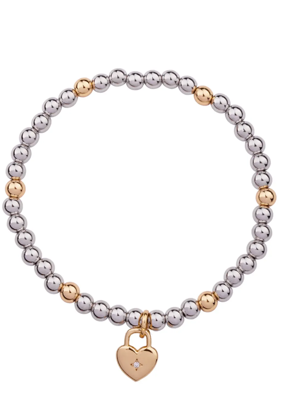 padlock_heart_elasticated_4.webp Padlock Heart Elasticated Plated Bracelet