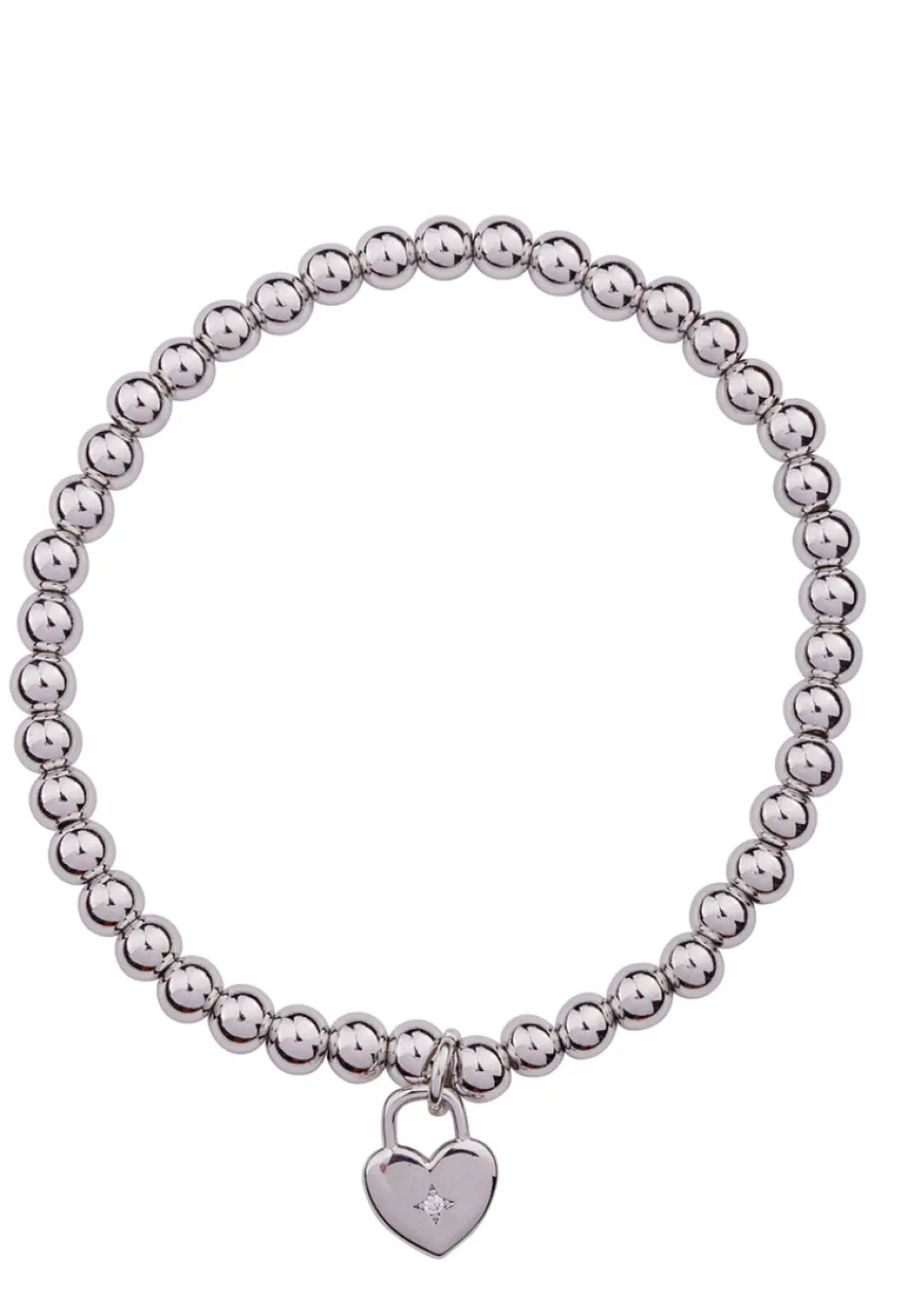 padlock_heart_elasticated_5.webp Padlock Heart Elasticated Plated Bracelet
