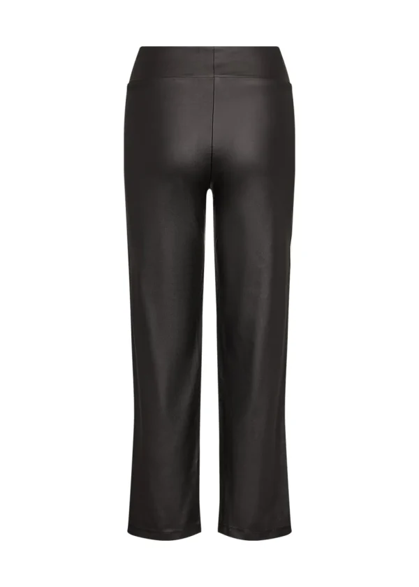 Pam 10 Faux Leather Wide Leg Pants in Black