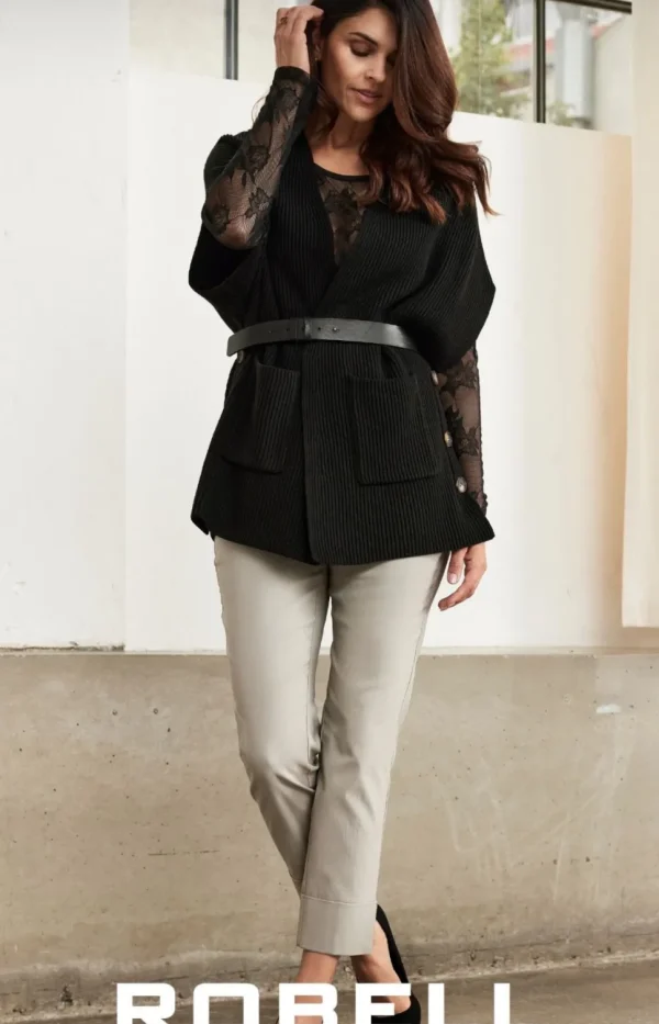 Robell 3/4 Length Bella Trousers in Putty Grey 92/920