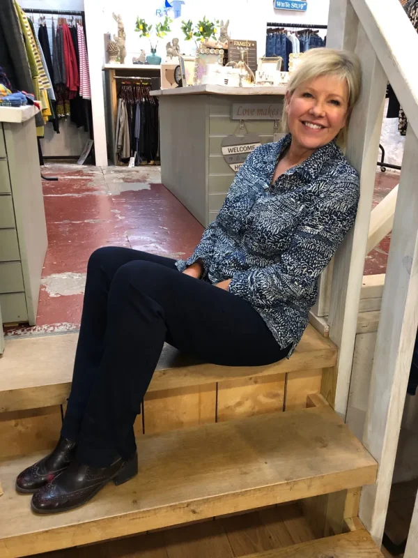 Robell Full Length Marie Trousers in Navy 69