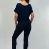 Rose Slim Full Length Trousers in Navy