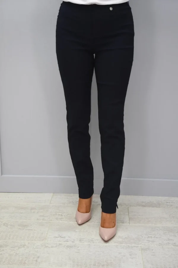 Rose Slim Full Length Trousers in Navy