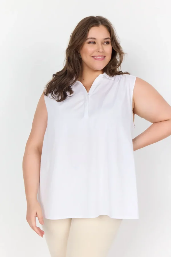 Saga 4 Crisp Cotton Blend Shirt in White