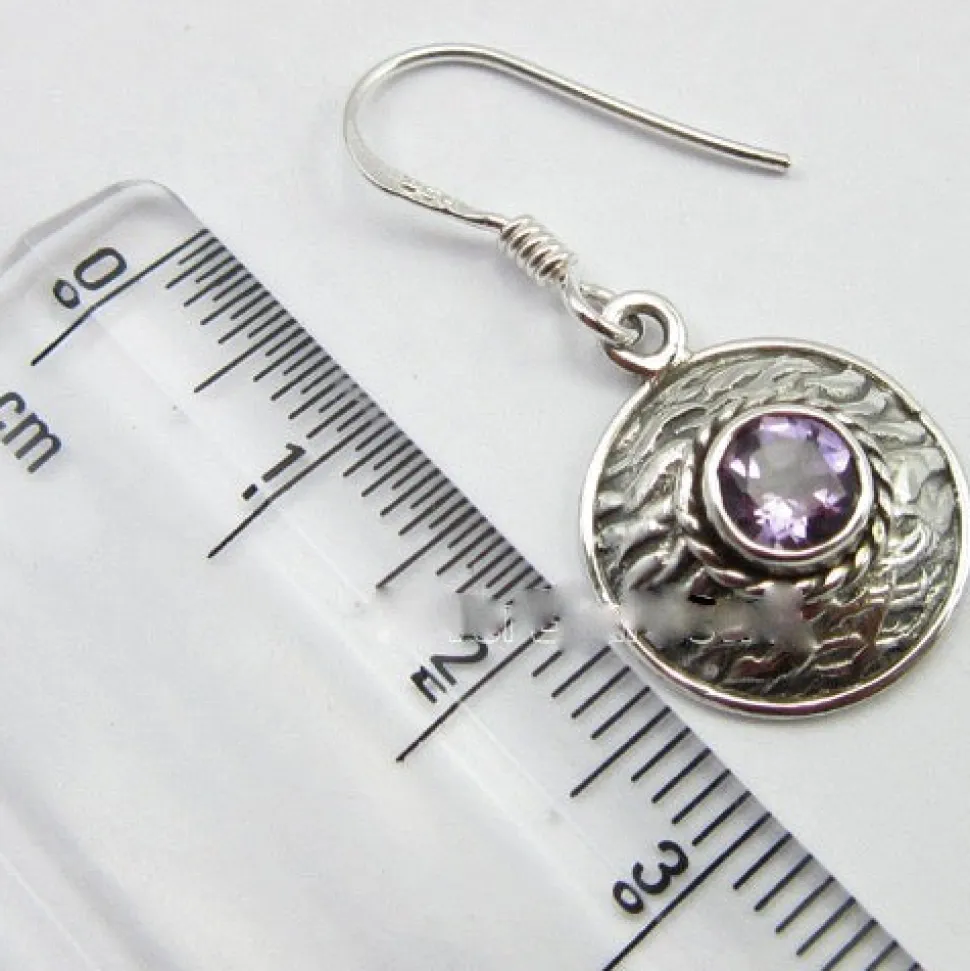 solid_silver_amethyst_bas_5.webp Solid Silver Amethyst Basket Weave Disc Drop Earrings