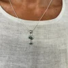 Solid Silver Apatite Scroll Pendant