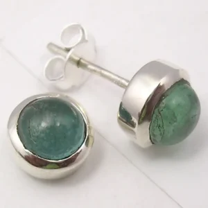 Solid Silver Apatite Stud Earrings