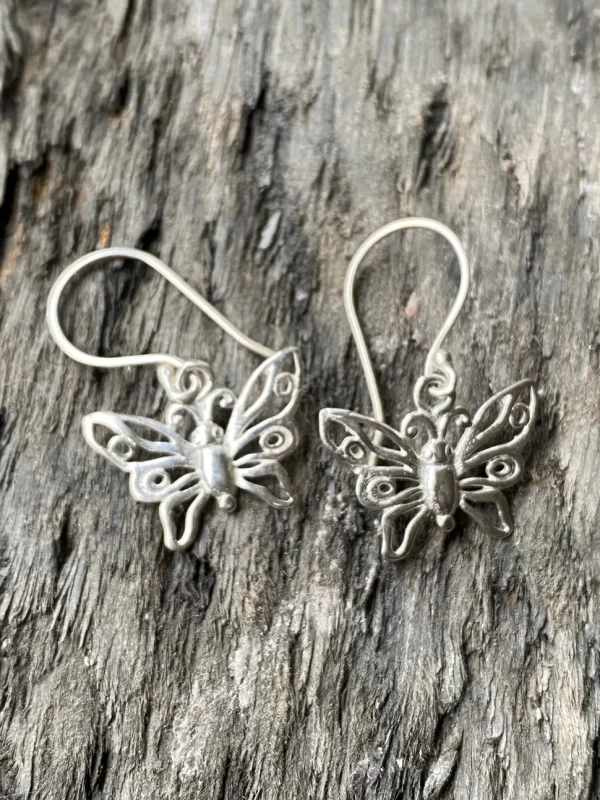 Solid Silver Butterfly Earrings
