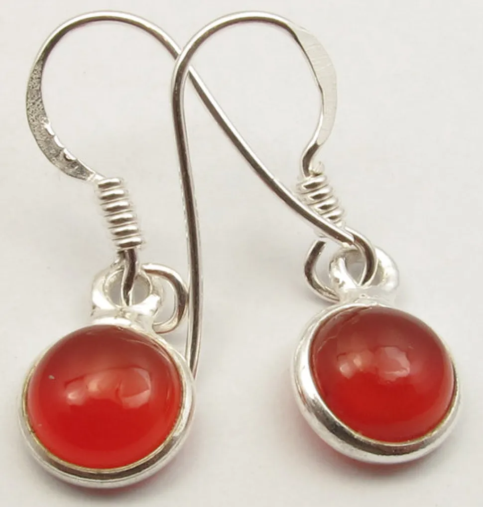 solid_silver_carnelian_ro_3.webp Solid Silver Carnelian Round Drop Earrings