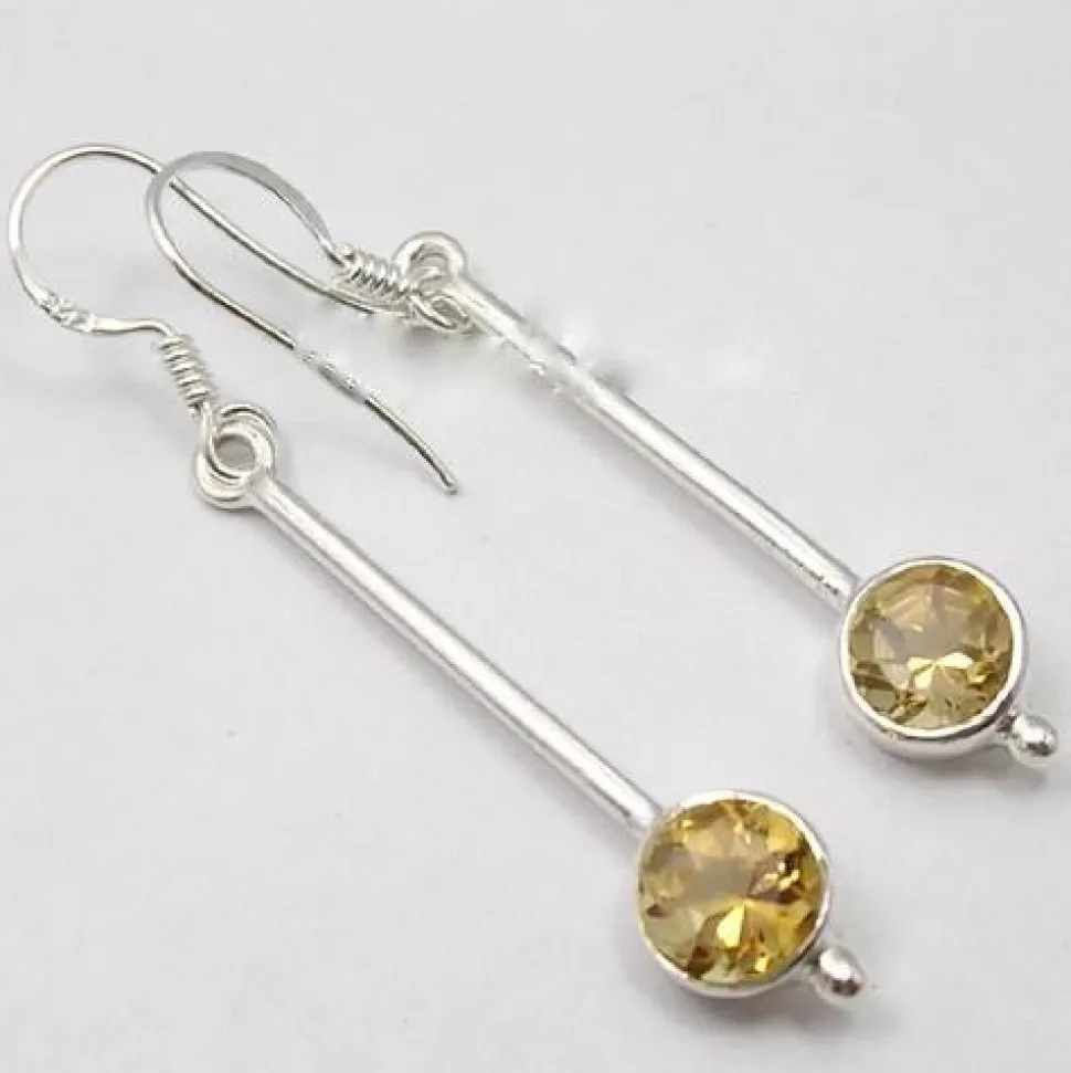 solid_silver_citrine_long_1.webp Solid Silver Citrine Long Drop Faceted Earrings