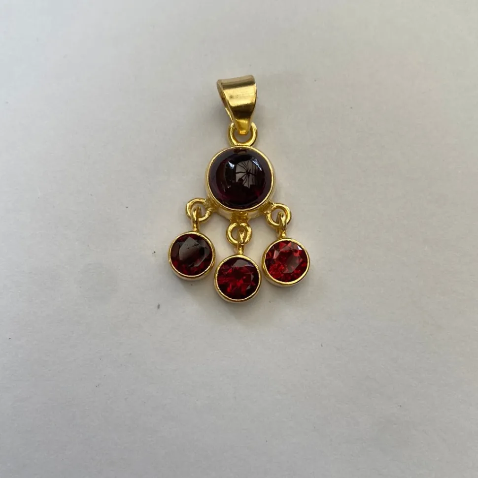 solid_silver_garnet_gold__0.webp Solid Silver Garnet Gold Plated Multi-Gem Pendant