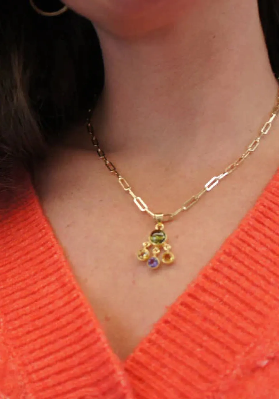 solid_silver_garnet_gold__1.webp Solid Silver Garnet Gold Plated Multi-Gem Pendant