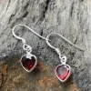 Solid Silver Garnet Mini Tear Drop Earrings