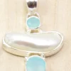 Solid Silver Handmade Biwa Pearl Pendants