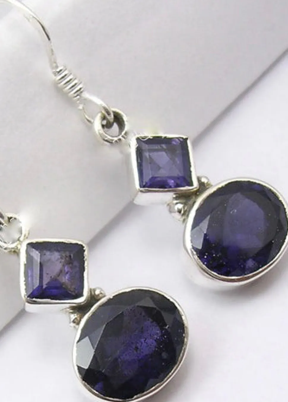 solid_silver_iolite_diamo_1.webp Solid Silver Iolite Diamond and Oval Drop Earrings
