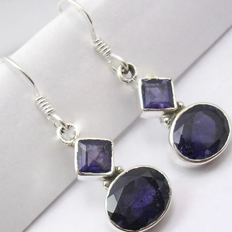 solid_silver_iolite_diamo_2.webp Solid Silver Iolite Diamond and Oval Drop Earrings