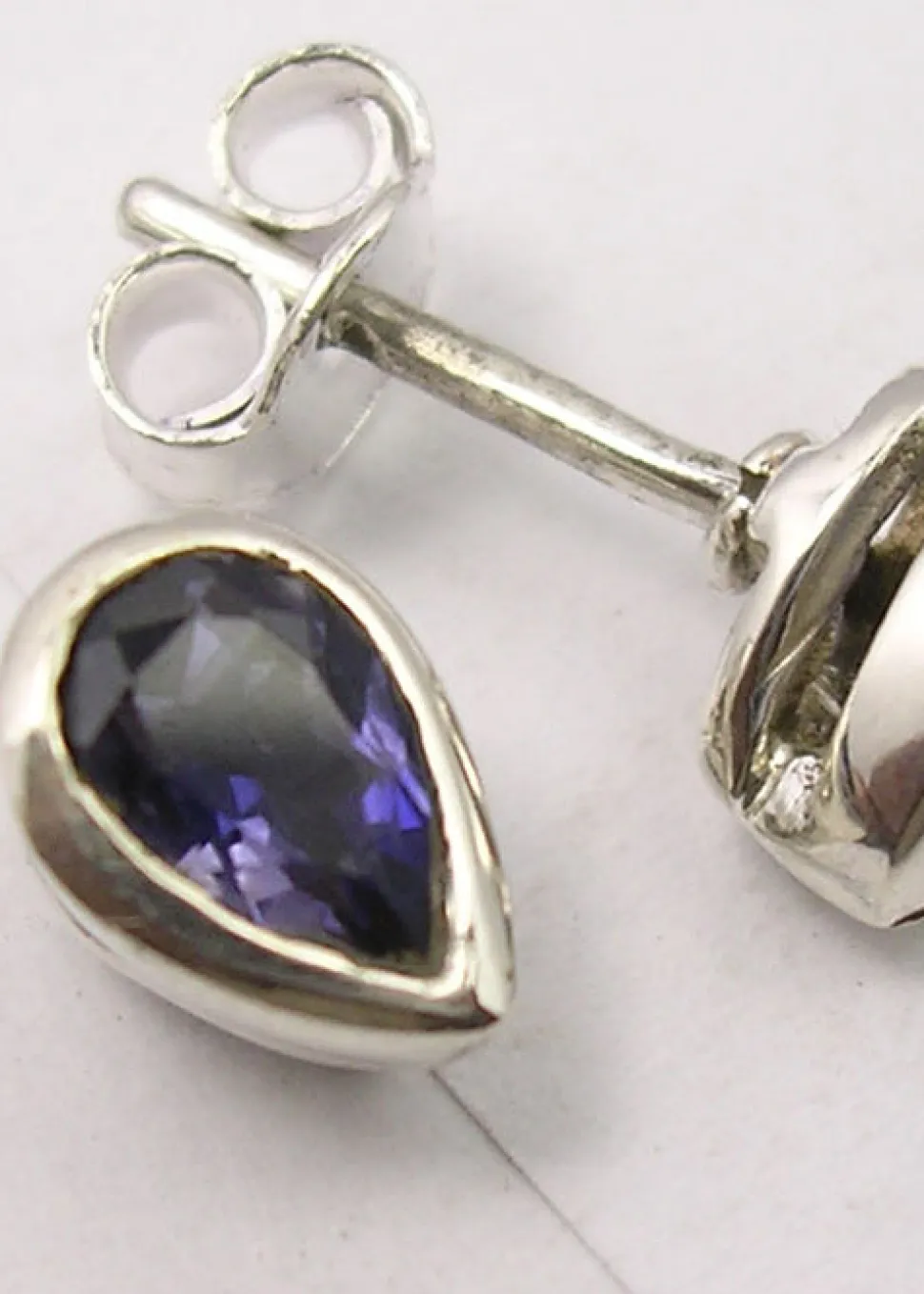 solid_silver_iolite_teard_1.webp Solid Silver Iolite Tear-Drop Stud Earrings
