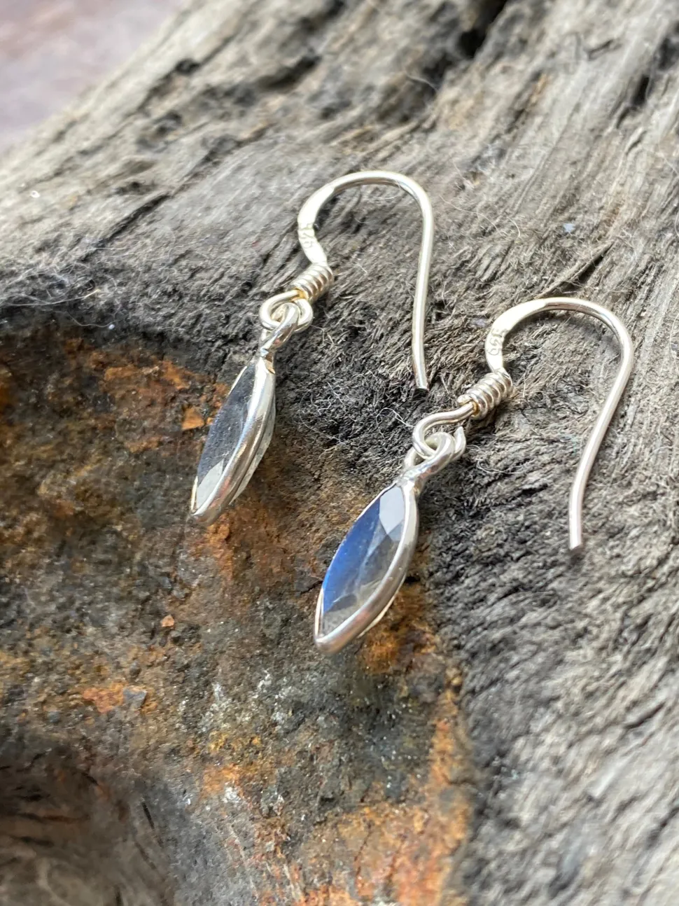 solid_silver_labradorite__3.webp Solid Silver Labradorite Marquise Drop Earrings