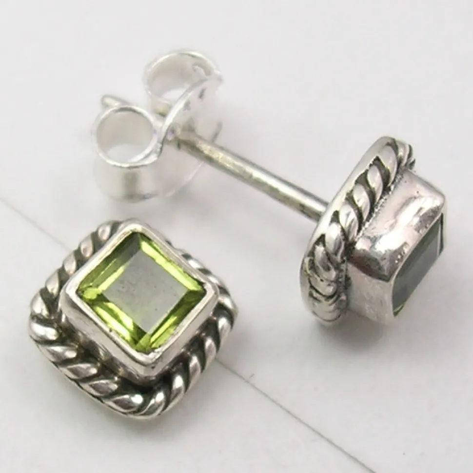solid_silver_peridot_squa_1.webp Solid Silver Peridot Square Stud Earrings
