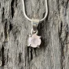 Solid Silver Rose Quartz Pendant & Chain