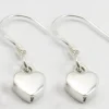 Solid Silver Simple Heart Linked Earrings
