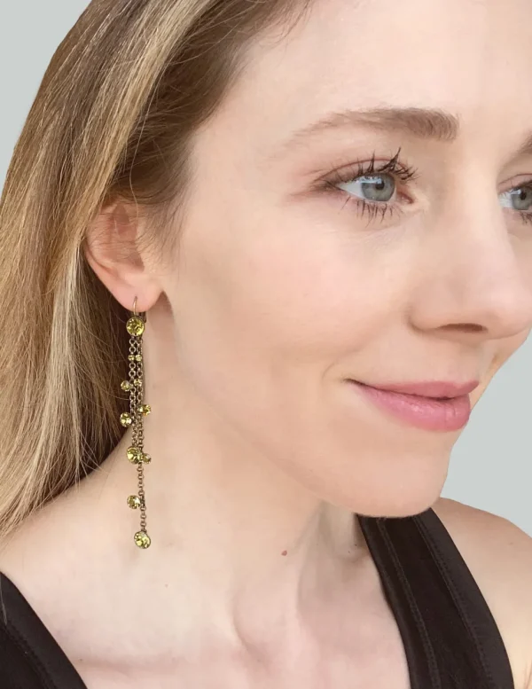 Someshine, Sometime Crystal Encrusted Chain Earrings