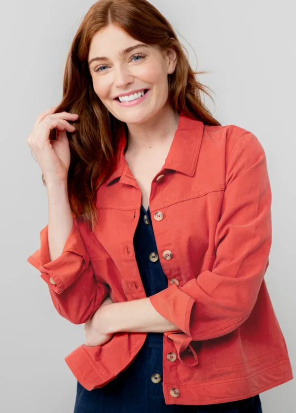 Southwester Tencel Cotton Jacket in Earth Red