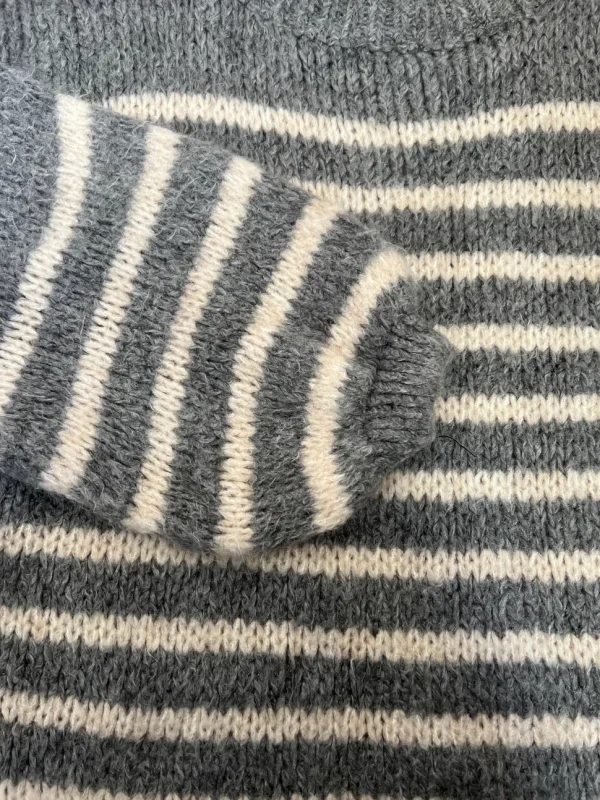 Stripe Chunky Crew Neck Knit