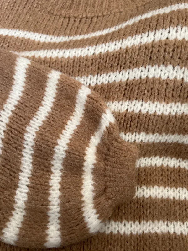 Stripe Chunky Crew Neck Knit