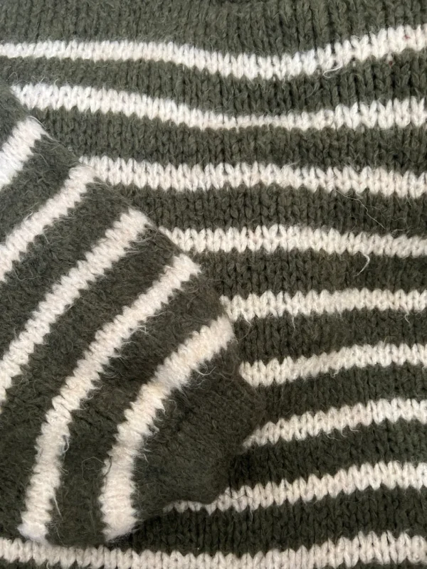 Stripe Chunky Crew Neck Knit