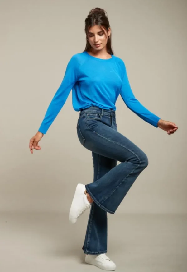 Toxik Bell Bottom Jeans in Mid Denim