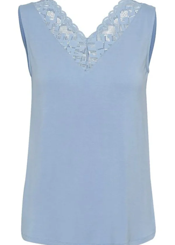 Trulla Vest Top in Rain Washed Blue
