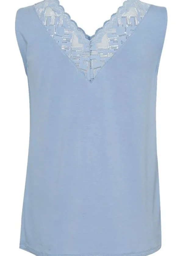 Trulla Vest Top in Rain Washed Blue