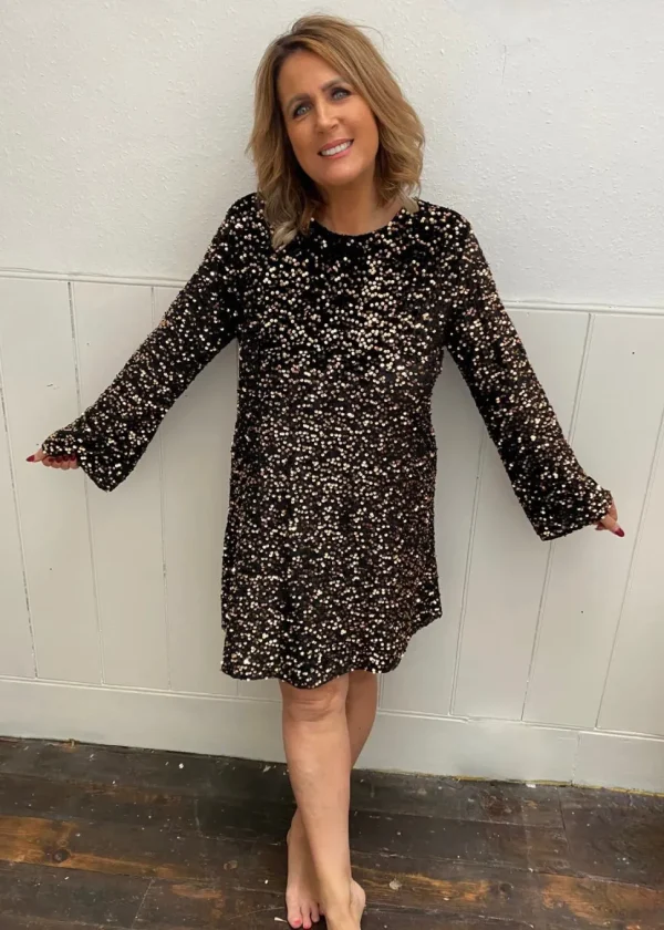 Bow Back Sequin Dress
