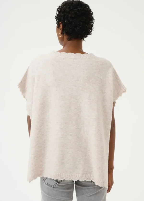 Dammi Knit Poncho in String Melange